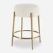 Arles 26 inch White Faux Shearling with Brushed Brass Counter Stool