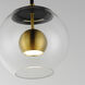 Nucleus LED 9 inch Black and Natural Aged Brass Flush Mount Ceiling Light