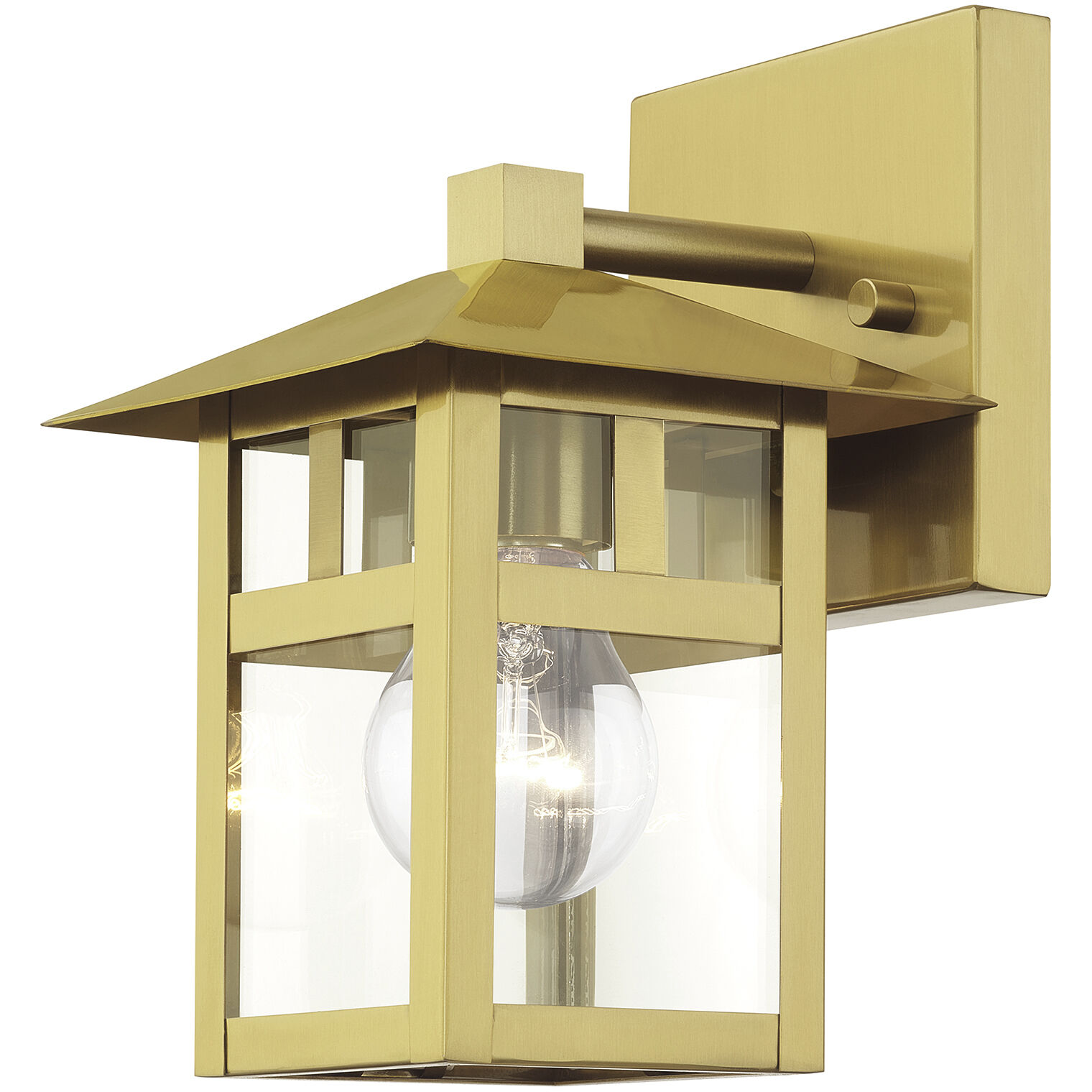 Crestlake 1 Light 8.5 inch Satin Gold Outdoor Wall Lantern