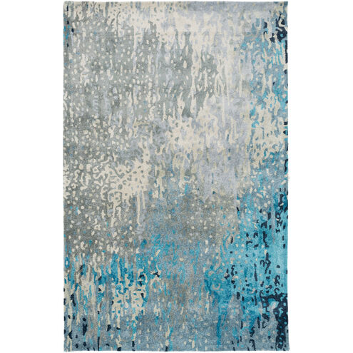 Floral Park 156 X 108 inch Teal Rug, Rectangle