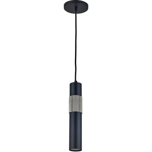 Passwell 1 Light 2.25 inch Matte Black with Satin Chrome Pendant Ceiling Light in Matte Black and Satin Chrome