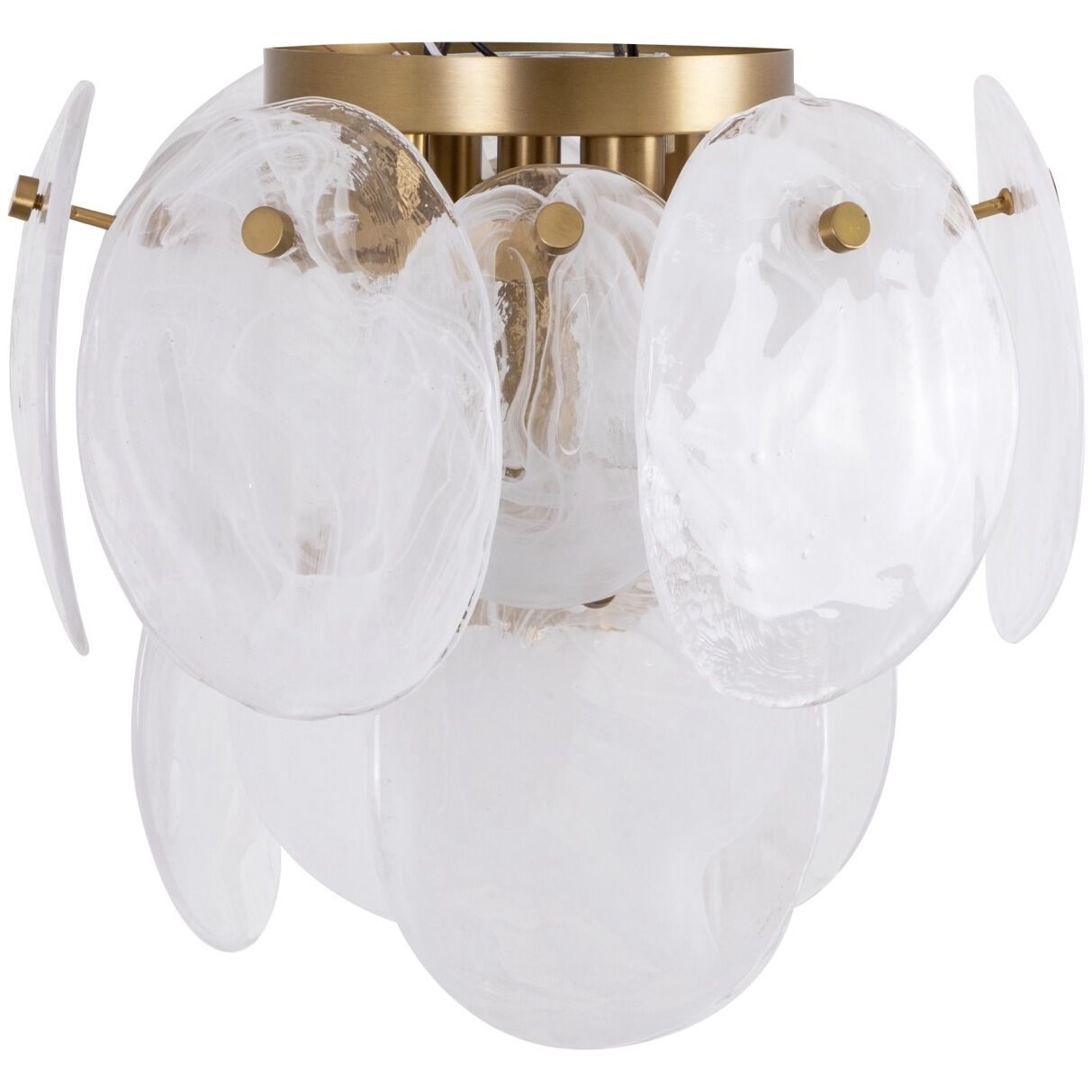Lily 3 Light 13.19 inch Brushed Brass Semi Flush Mount Ceiling Light