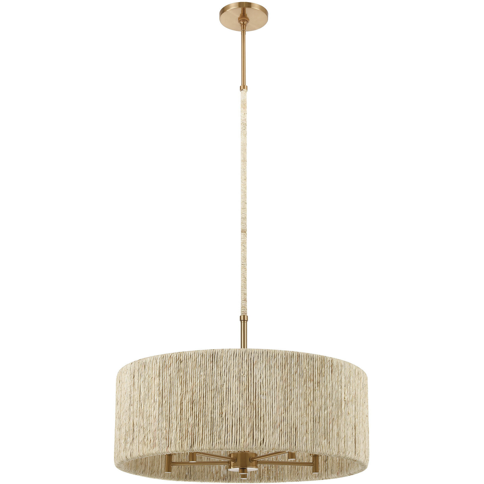 Abaca 5 Light 24 inch Satin Brass Chandelier Ceiling Light