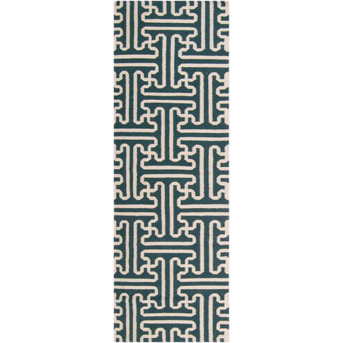 Archive 96 X 30 inch Dark Green, Cream Rug