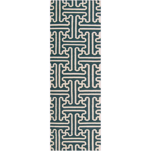 Archive 96 X 30 inch Dark Green, Cream Rug