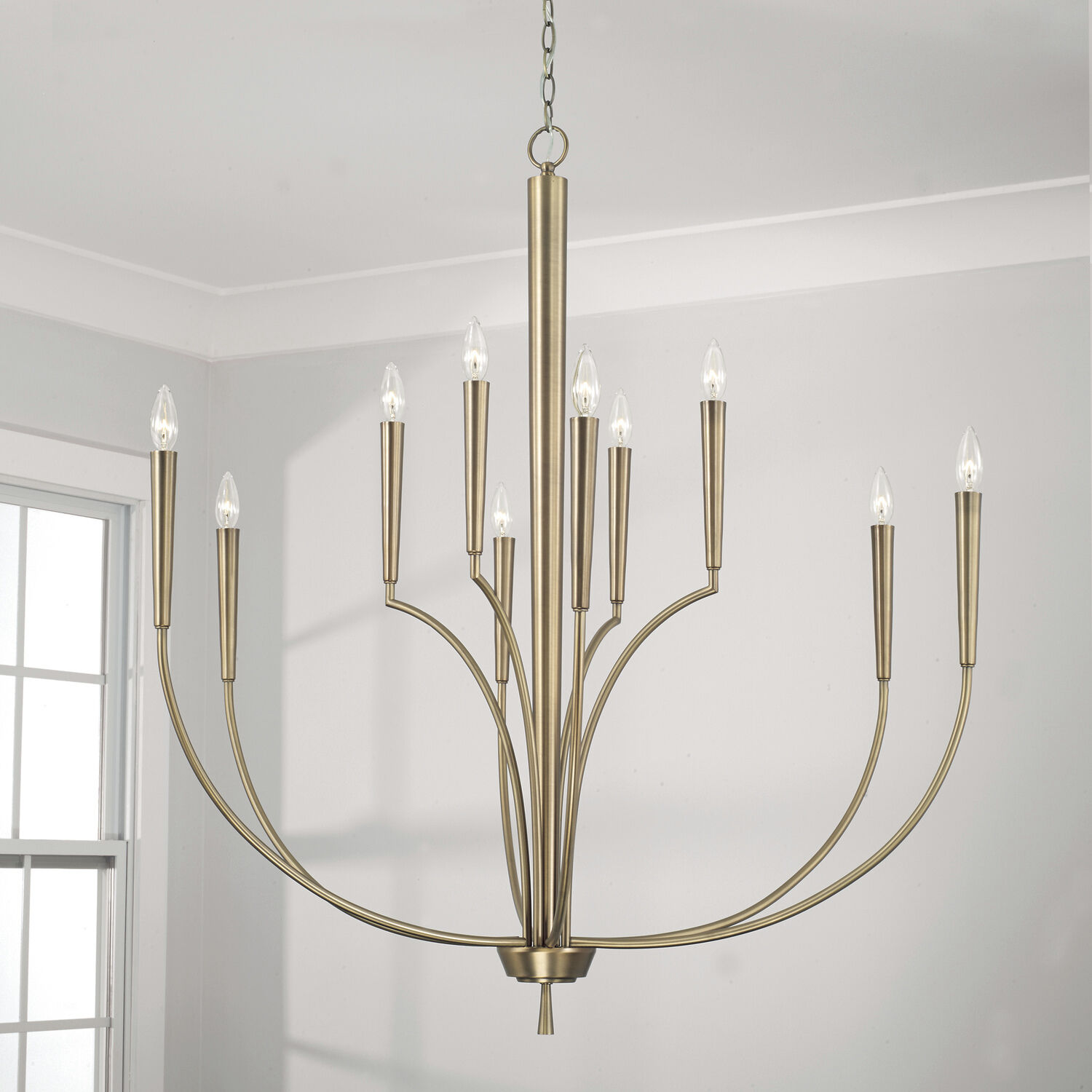 Holden 10 Light 40 inch Aged Brass Chandelier Ceiling Light
