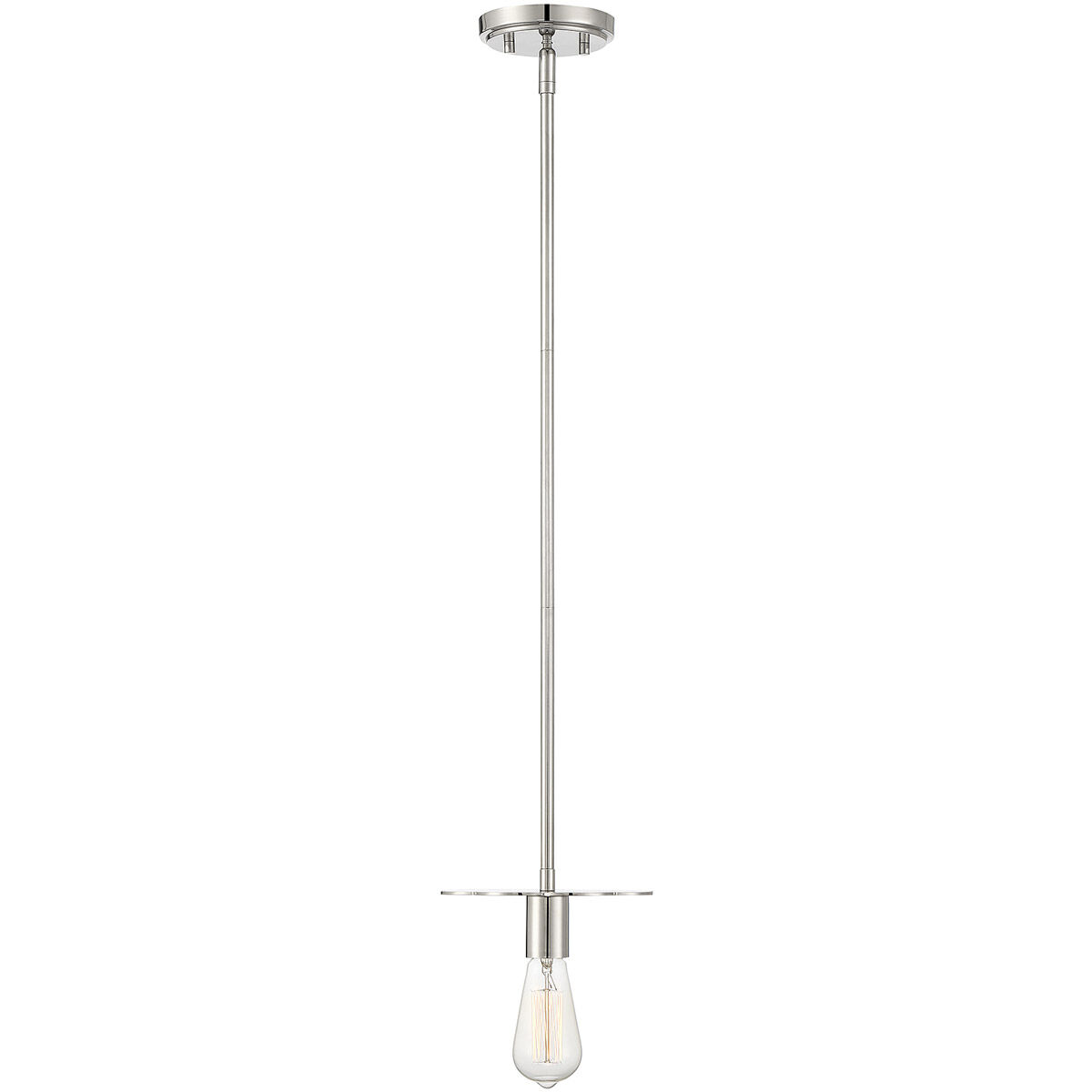 Modern 1 Light 8 inch Polished Nickel Mini-Pendant Ceiling Light