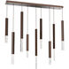 Axis XL LED Burnished Bronze Linear Multi-Pendant Ceiling Light in 2700K LED