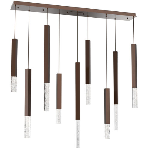 Axis XL LED Burnished Bronze Linear Multi-Pendant Ceiling Light in 2700K LED
