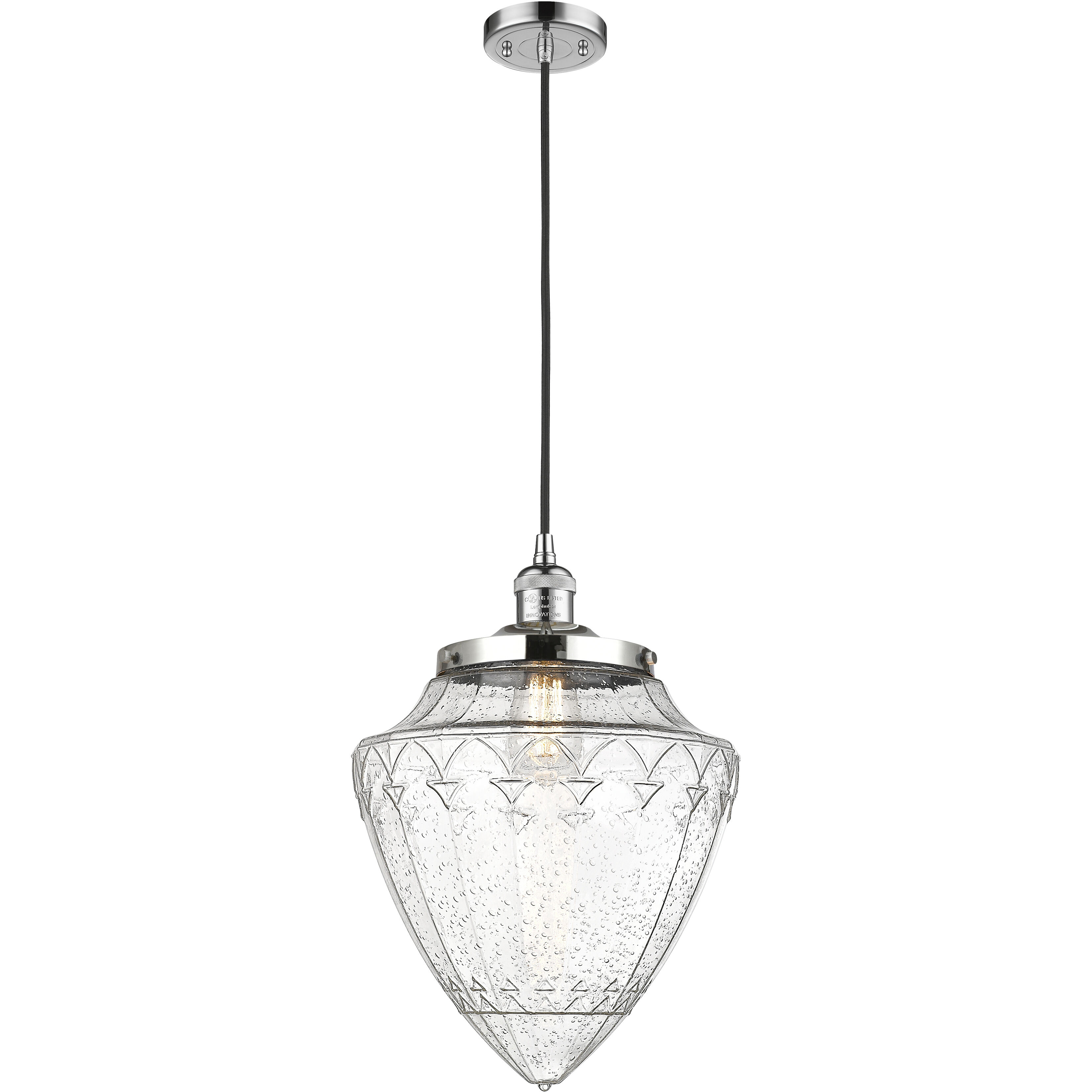 Franklin Restoration Bullet LED 12 inch Polished Chrome Mini Pendant Ceiling Light in Seedy