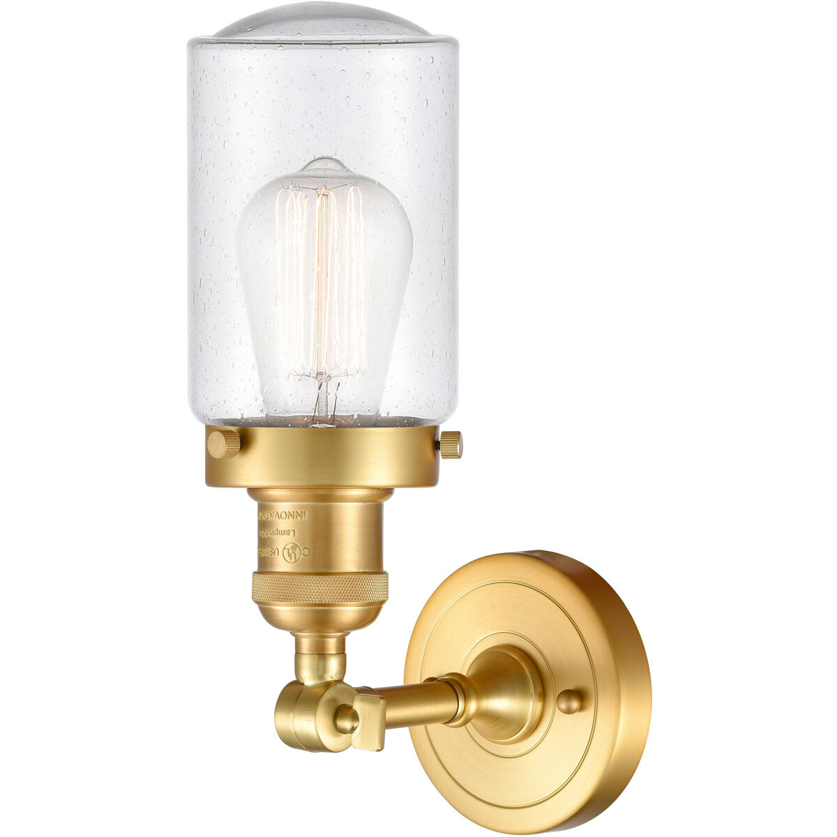 Franklin Restoration Dover 1 Light 5 inch Satin Gold Sconce Wall Light in Seedy Glass, Franklin Restoration