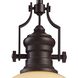 Chadwick 1 Light 13 inch Oil Rubbed Bronze with Amber Pendant Ceiling Light in Amber Glass, Oiled Bronze