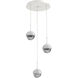 Cabochon LED 18.2 inch Salt White with White Marble Multi-Pendant Ceiling Light in 3000K LED, Smoke