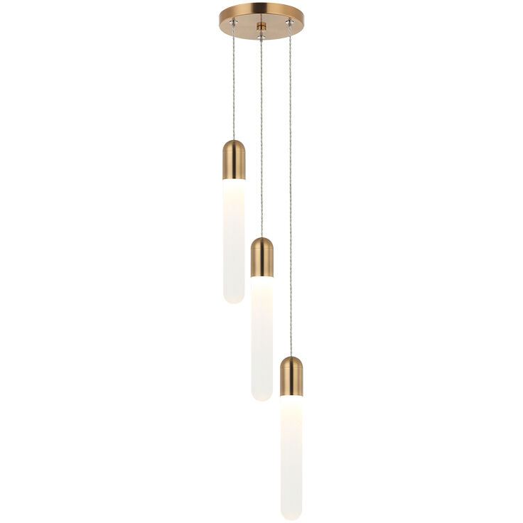 Aydin LED 6.38 inch Aged Gold Brass Pendant Ceiling Light