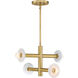 Fina 4 Light 16 inch Brushed Gold Semi Flush/Convertible Ceiling Light