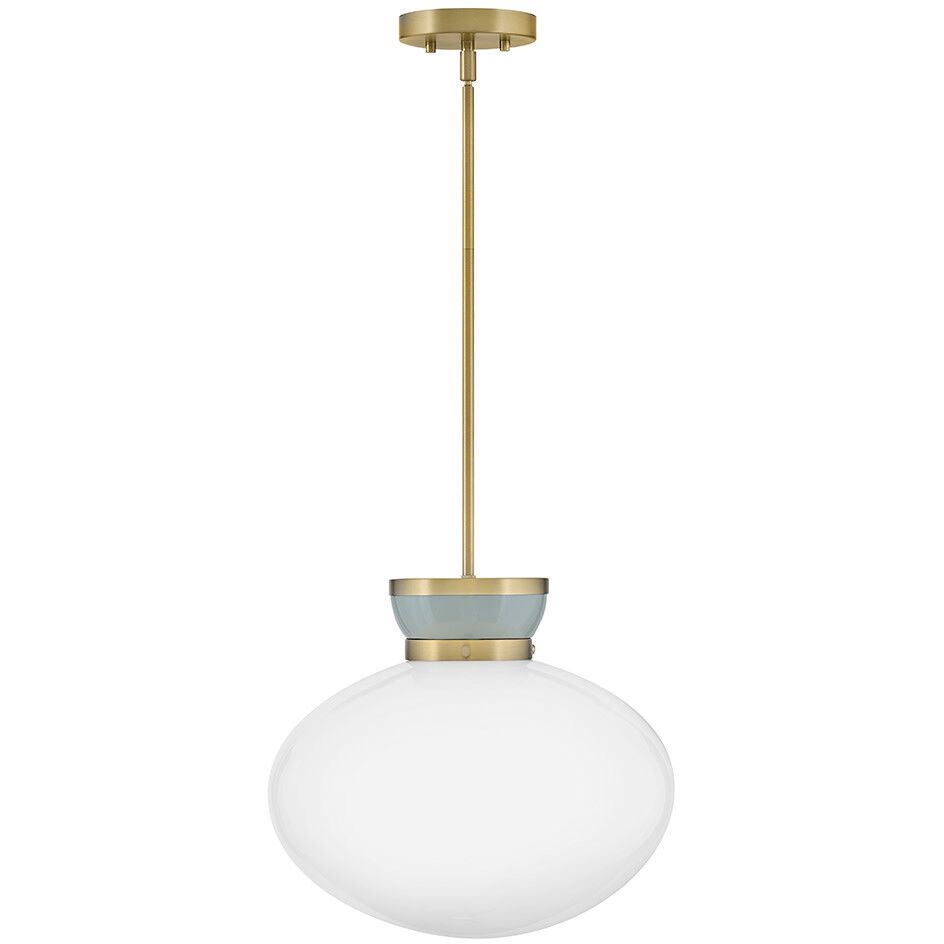 Lucy 1 Light 15 inch Lacquered Brass with Seafoam Pendant Ceiling Light