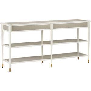 Aster 67 inch Off White/Fog/Polished Brass Console Table, Winterthur Collection