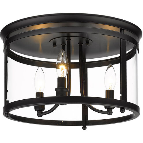 Payton 3 Light 15 inch Matte Black Flush Mount Ceiling Light