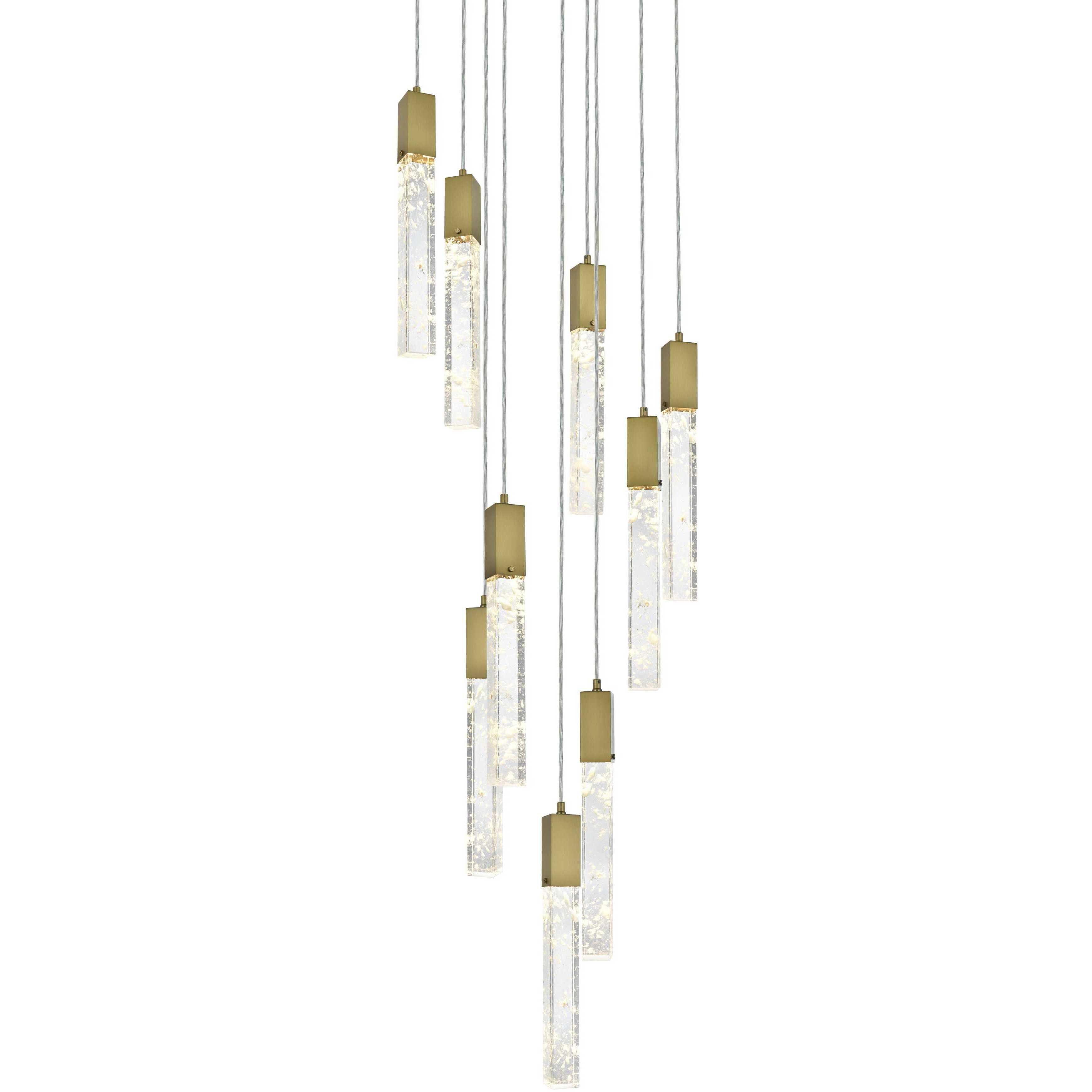 Aurora 9 Light 24 inch Satin Gold Chandelier Ceiling Light