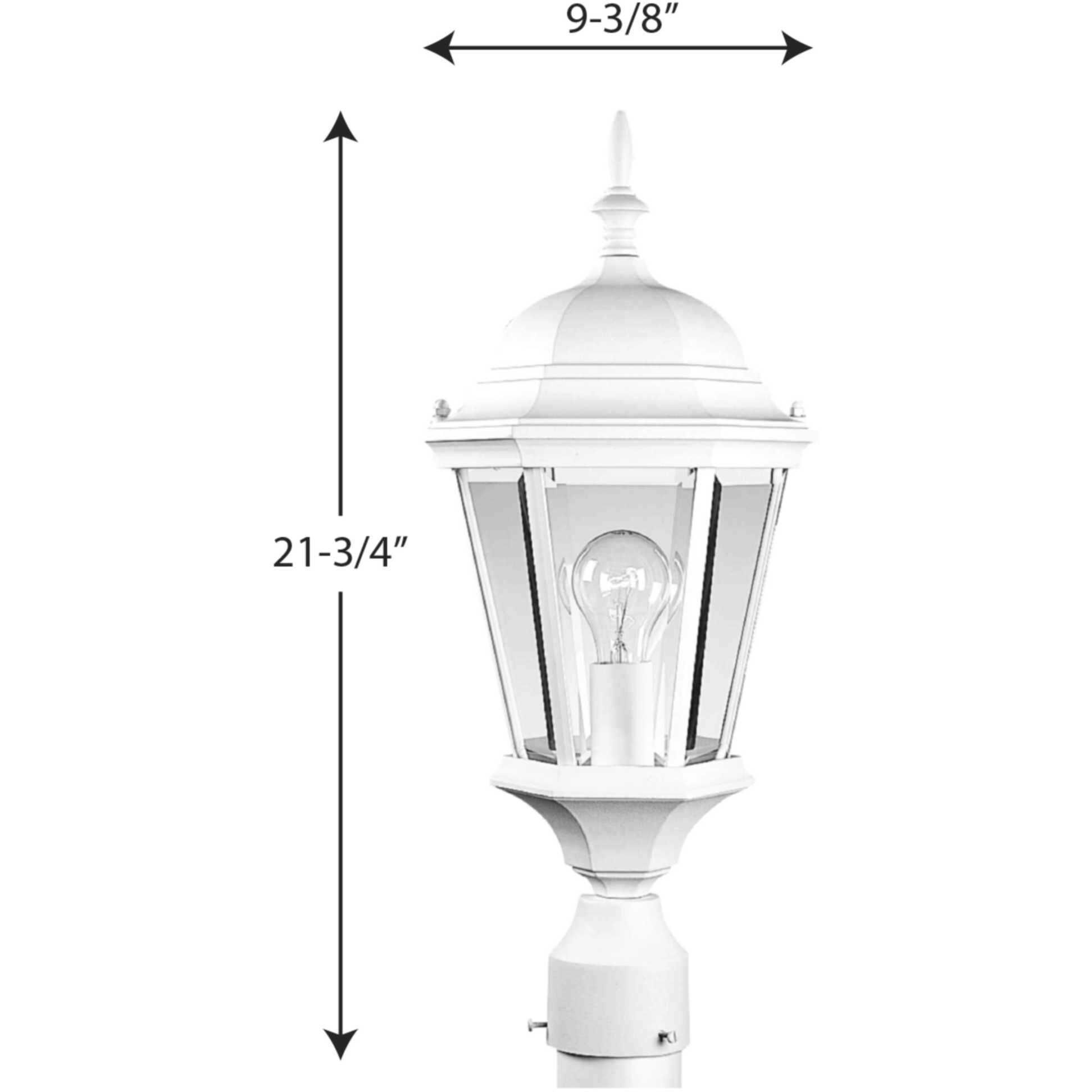 Welbourne 1 Light 22 inch Textured White Outdoor Post Lantern in Clear Beveled, Standard