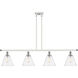 Ballston Ballston Cone LED 48 inch White and Polished Chrome Island Light Ceiling Light in Seedy Glass