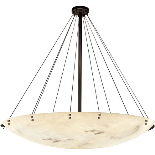 Lumenaria LED 72 inch Dark Bronze Pendant Bowl with Finial Ceiling Light in 12000 Lm LED, Pair of Cylinders