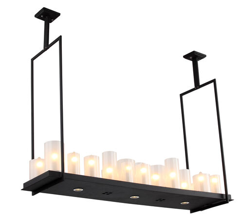 DU Series 15 inch Pendant Ceiling Light, Black Frame