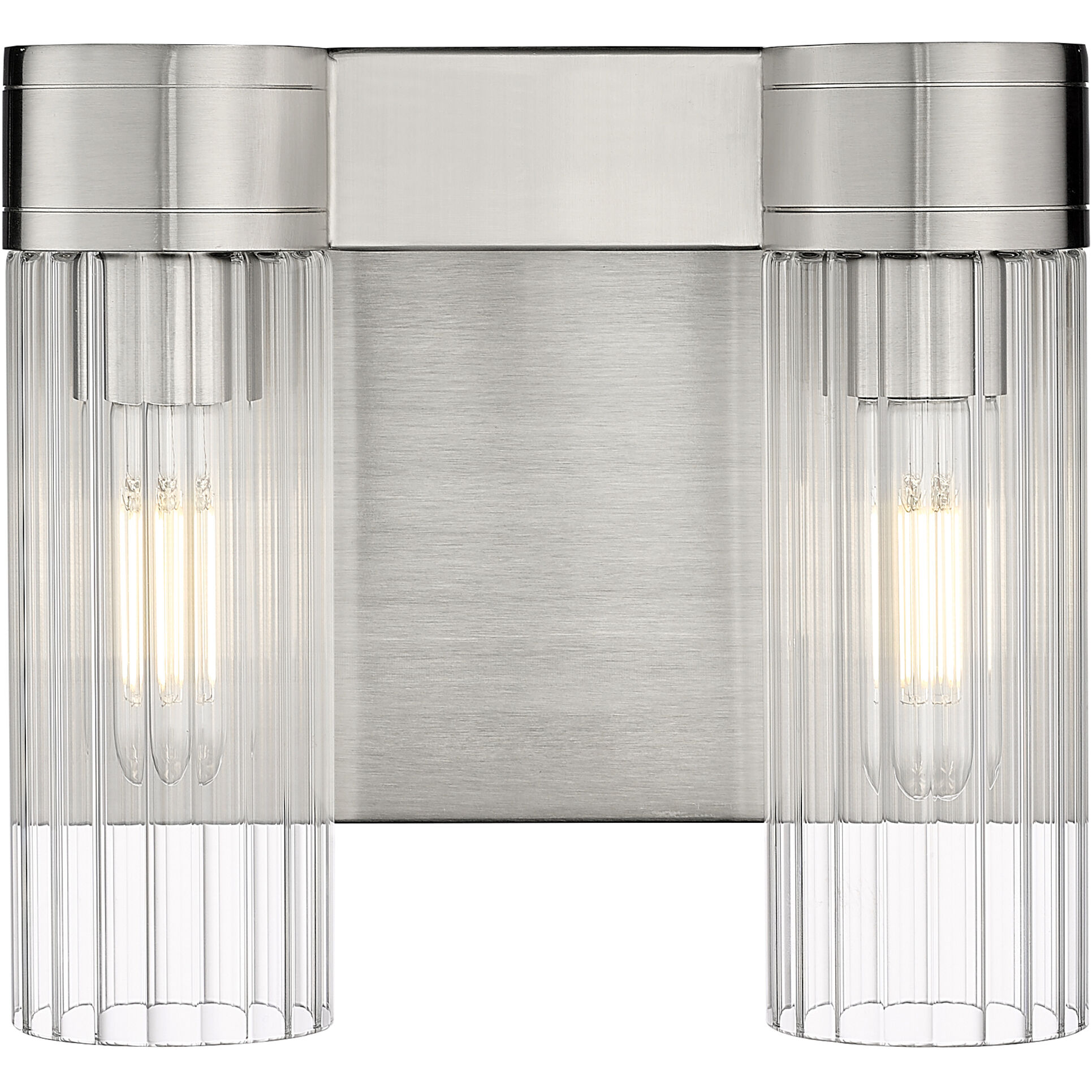 Empire 2 Light 10.5 inch Satin Nickel Sconce Wall Light in Clear Glass