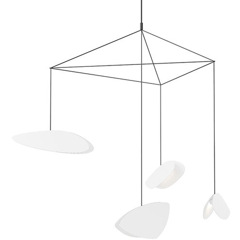 Papillons LED 31 inch Satin Black Pendant Ceiling Light in Satin White