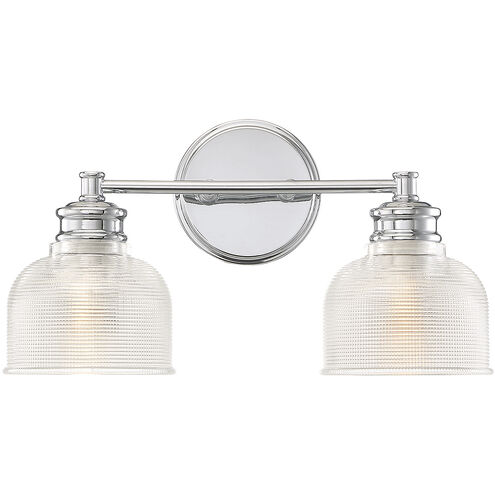 Transitional 2 Light 16 inch Chrome Bathroom Vanity Light Wall Light