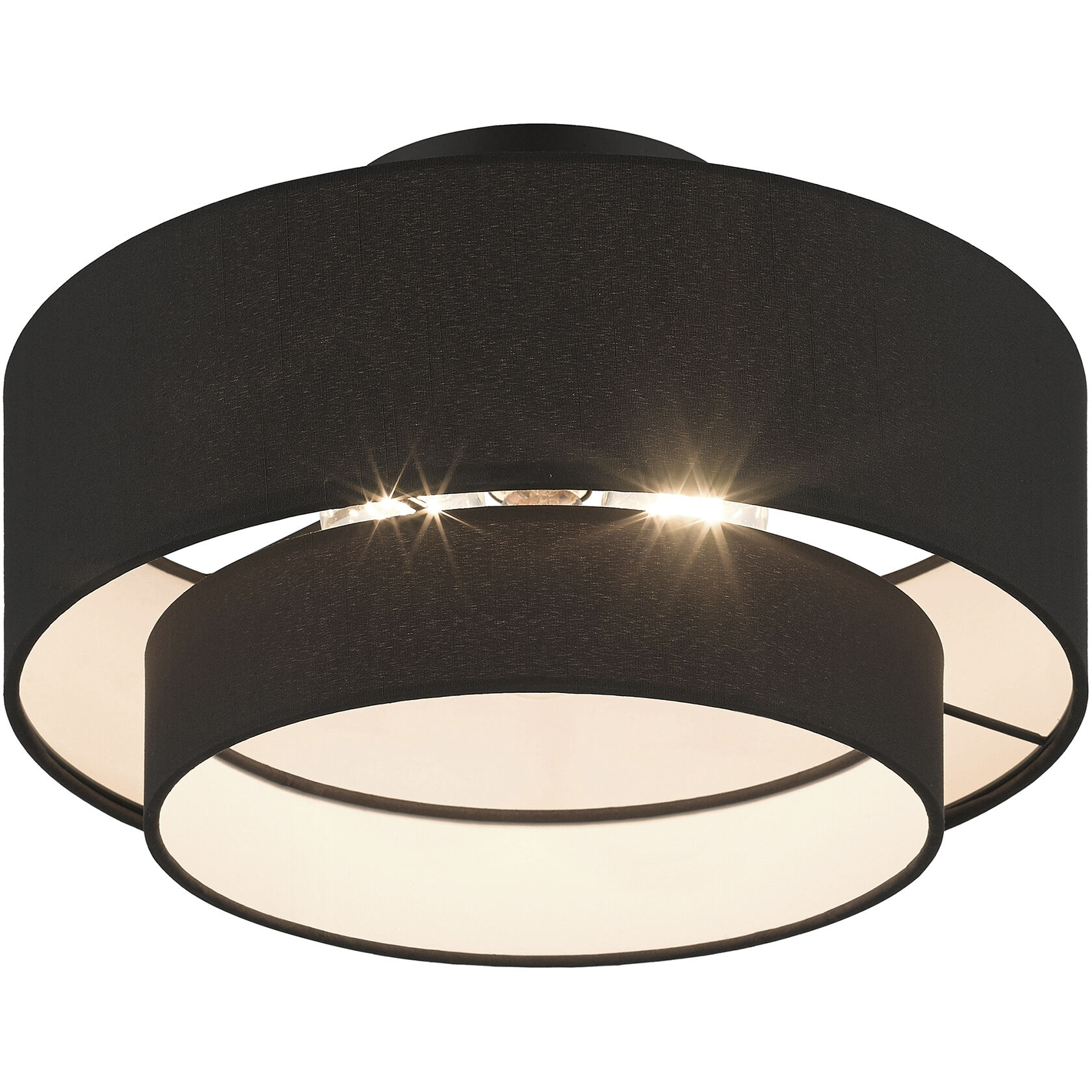 Bainbridge 3 Light 15 inch Black Semi Flush Mount Ceiling Light, Large