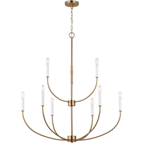 Greenwich 9 Light 32 inch Satin Brass Chandelier Ceiling Light