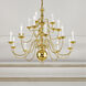 Williamsburgh 20 Light 36 inch Polished Brass Chandelier Ceiling Light