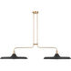 Moriso 2 Light 57 inch Matte Black and Modern Brass Linear Chandelier Ceiling Light, Large