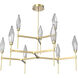 Rock Crystal LED Gilded Brass Chandelier Ceiling Light, Round