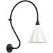 Thomas O'Brien Academy Barn Light LED 27 inch Matte Black Larrabee Barn Light in 9" White Conical Savannah Shade