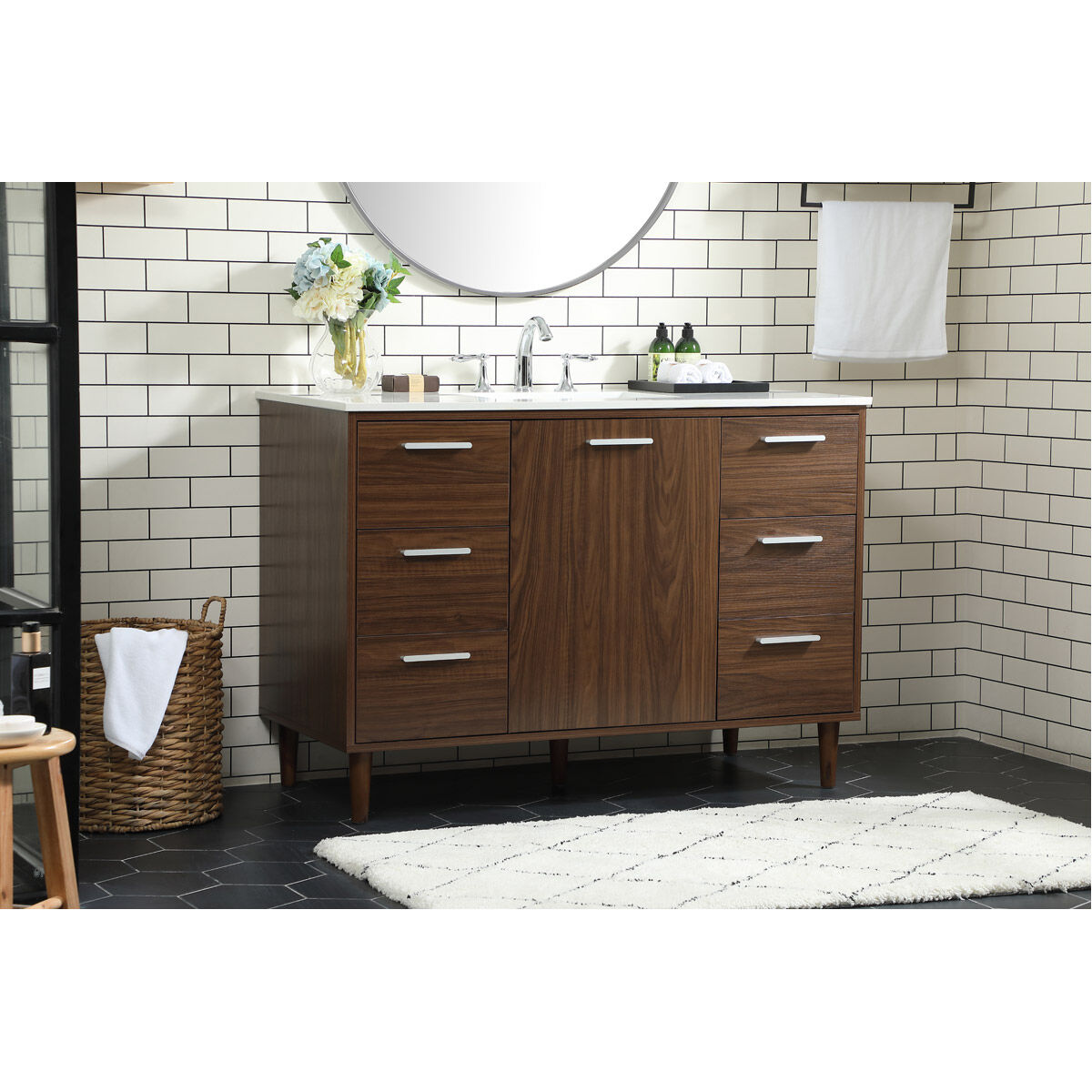 Baldwin 48 X 22 X 34 inch Walnut Vanity Sink Set