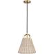 Shenandoah 1 Light 13 inch Aged Brass Single Drop Pendant Ceiling Light