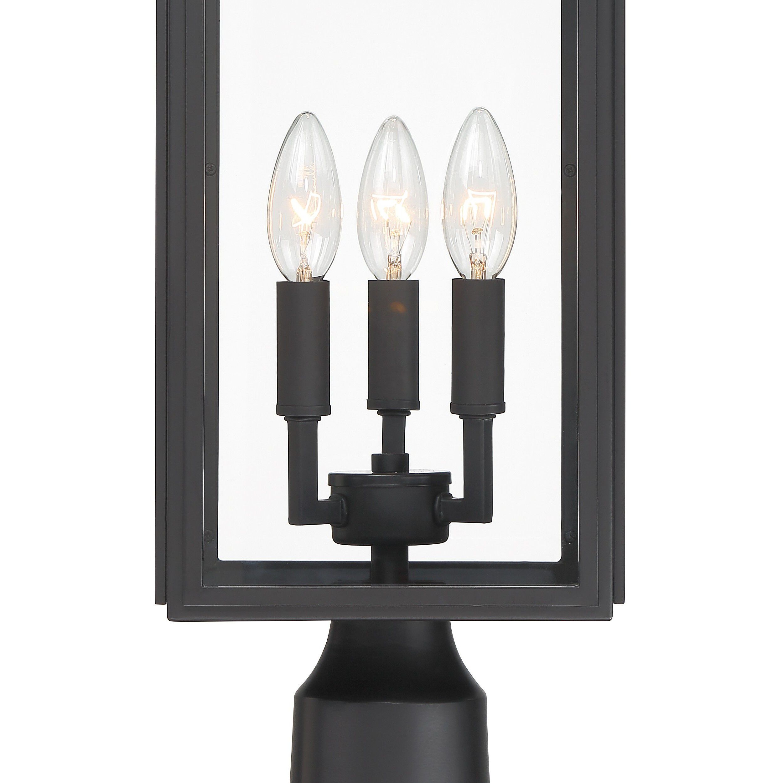 Byron 3 Light 22.25 inch Matte Black Outdoor Post