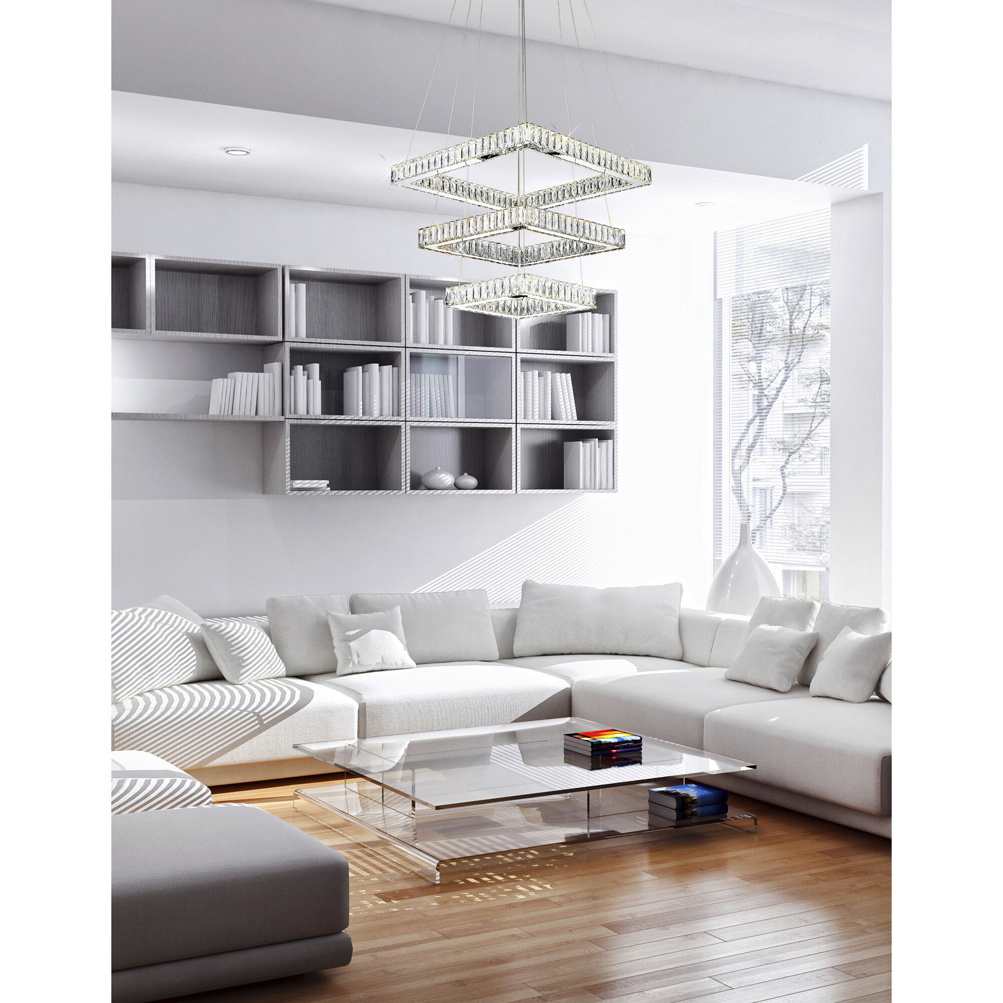 Florence LED 21 inch Chrome Chandelier Ceiling Light