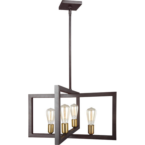 Finnegan 4 Light 24 inch New World Bronze Chandelier Ceiling Light