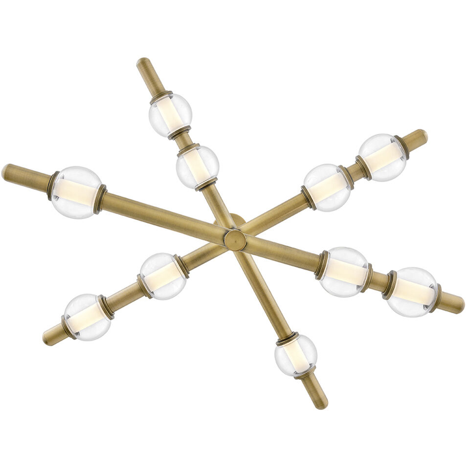 Saxon LED 36 inch Lacquered Brass Chandelier Ceiling Light