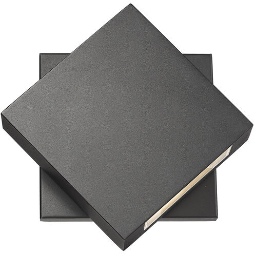 Quadrate LED 9.25 inch Black Outdoor Wall Light