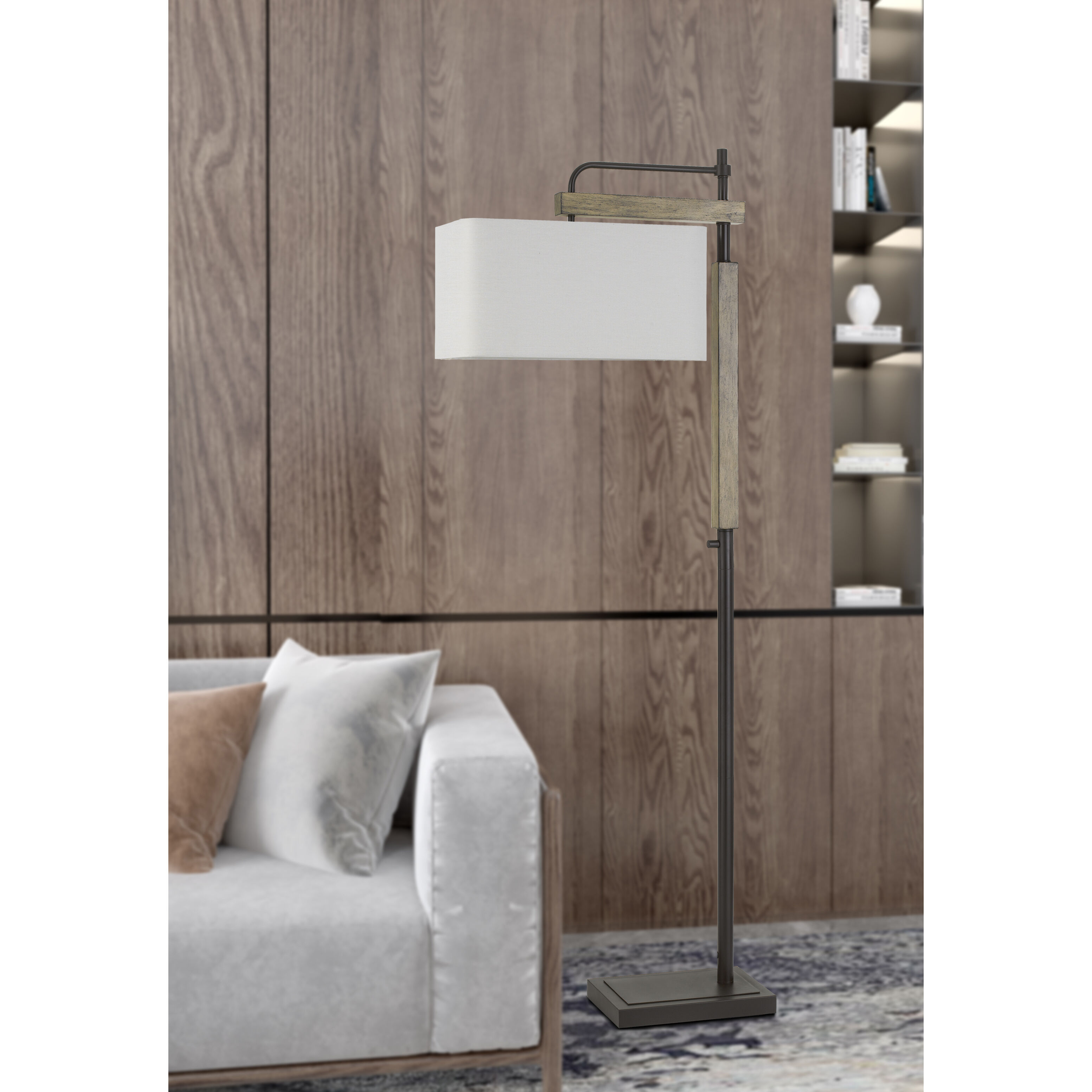 Alloa 64 inch 100 watt Dark Bronze with Wood Floor Lamp Portable Light