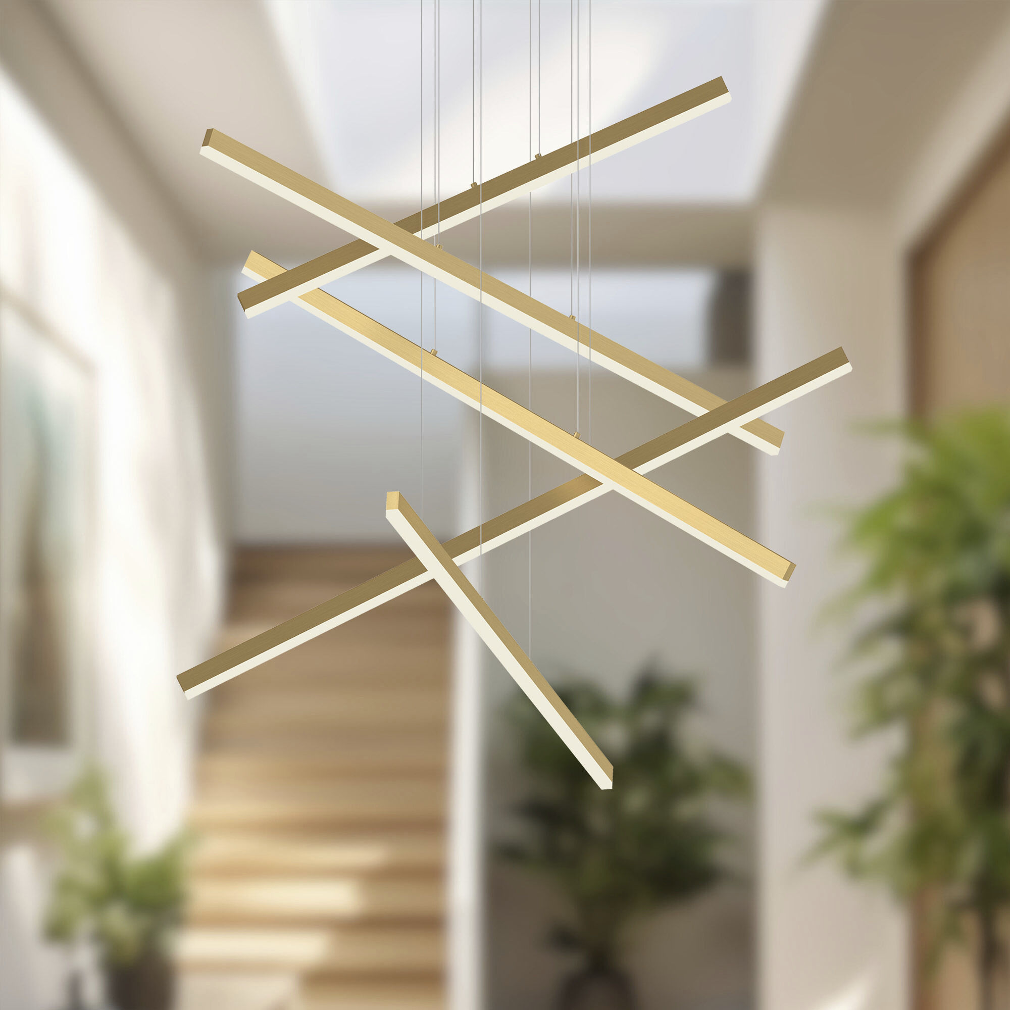 Vega Multi Pendant Ceiling Light in Brushed Gold