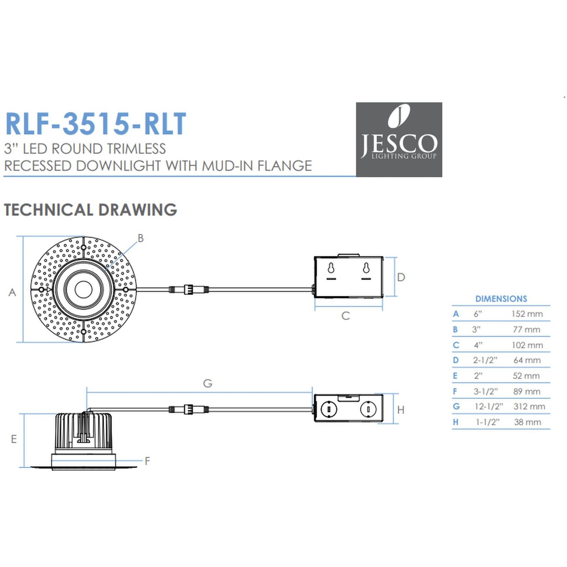 Luke White Downlight, Round