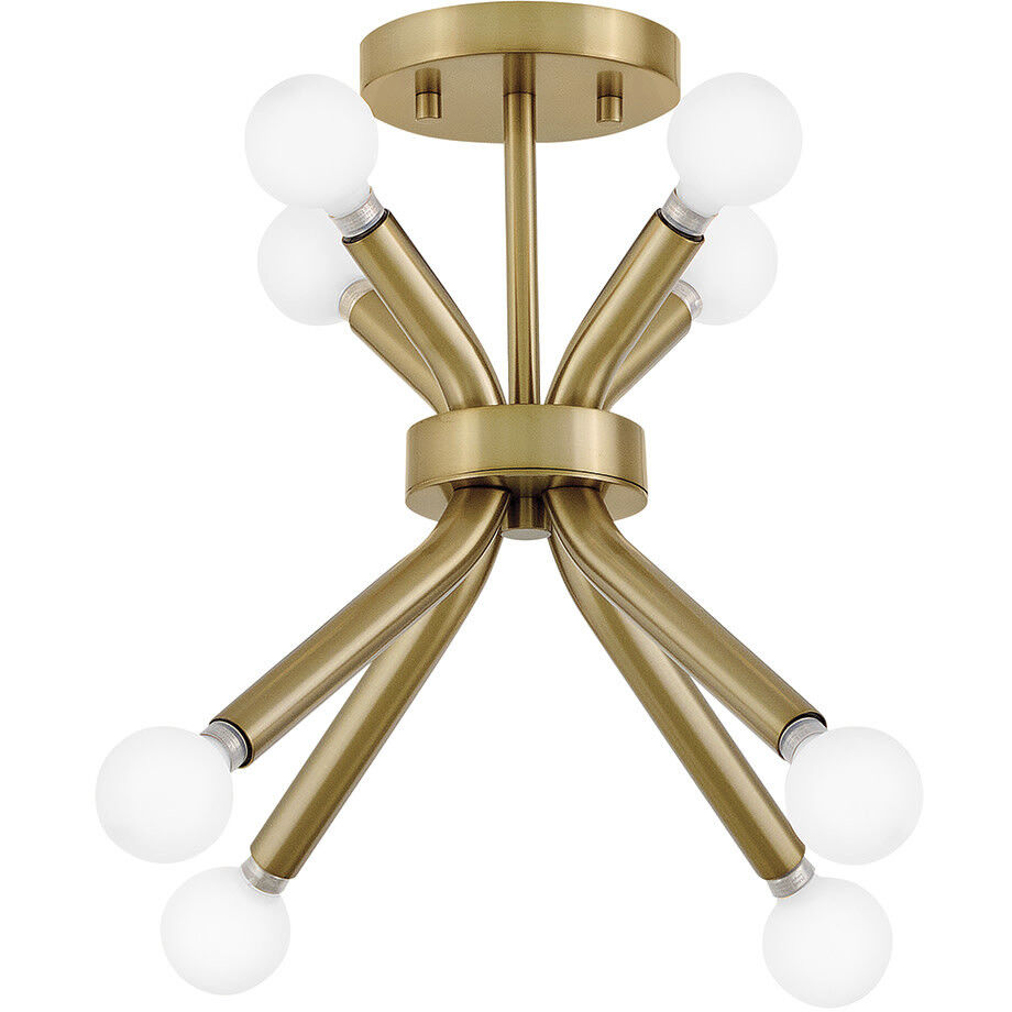 Axton 8 Light 12.5 inch Lacquered Brass Convertible Pendant Ceiling Light