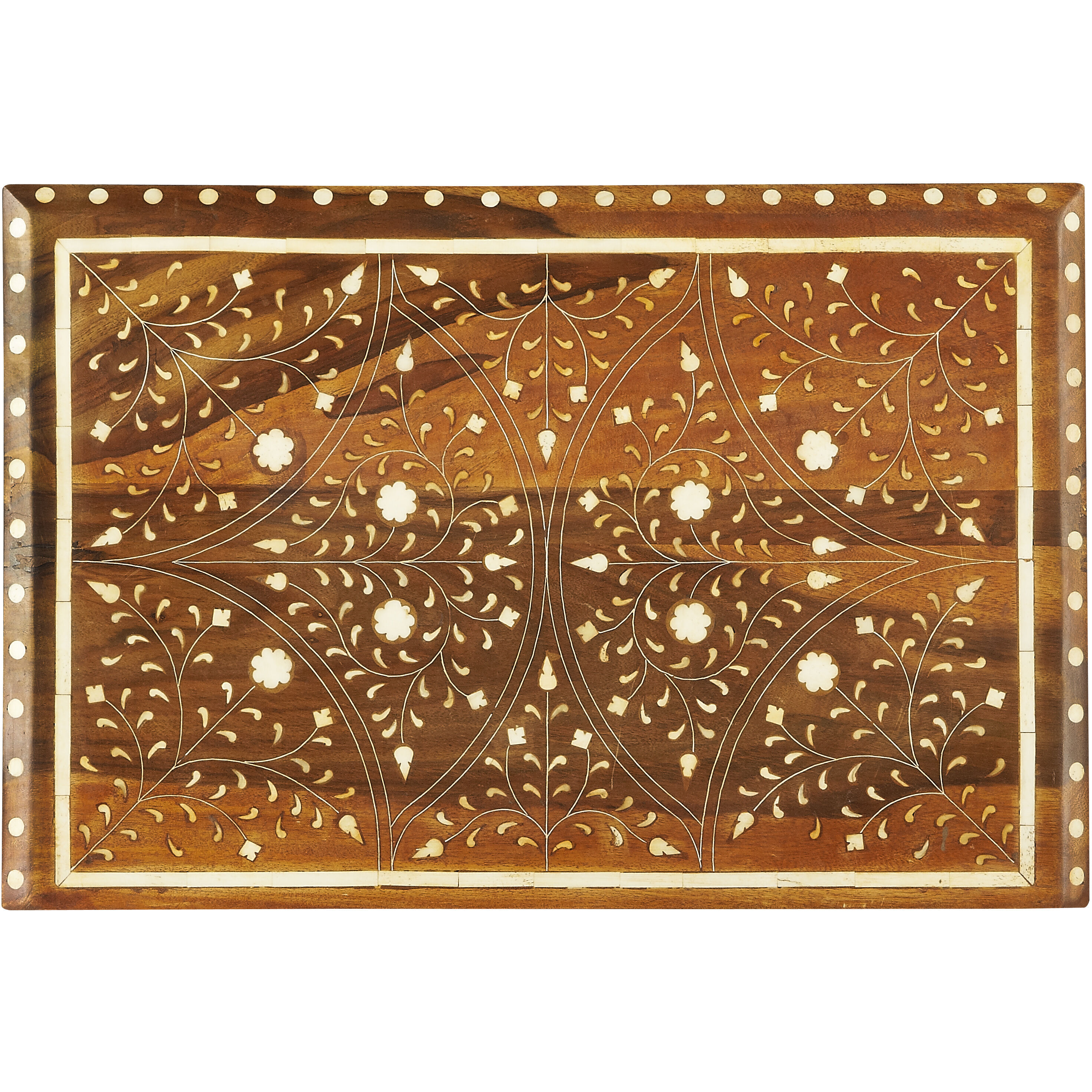 Bone Inlay Chevrier  Wood & Bone Inlay Chest/Cabinet