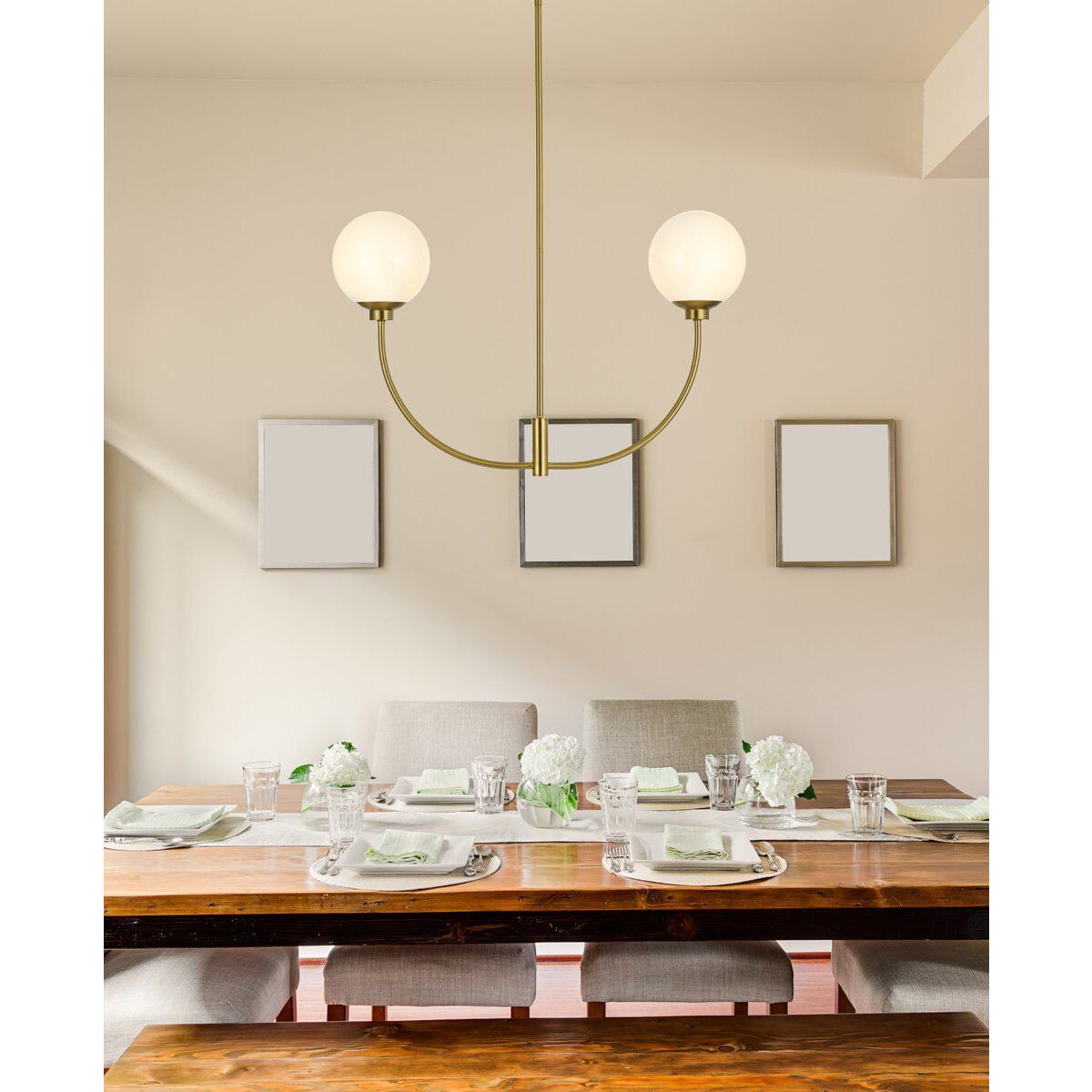 Nyomi 2 Light 30 inch Satin Gold Chandelier Ceiling Light