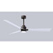 Atlas Alessandra-LK 56 inch Textured Bronze with Matte White Blades Indoor/Outdoor Ceiling Fan